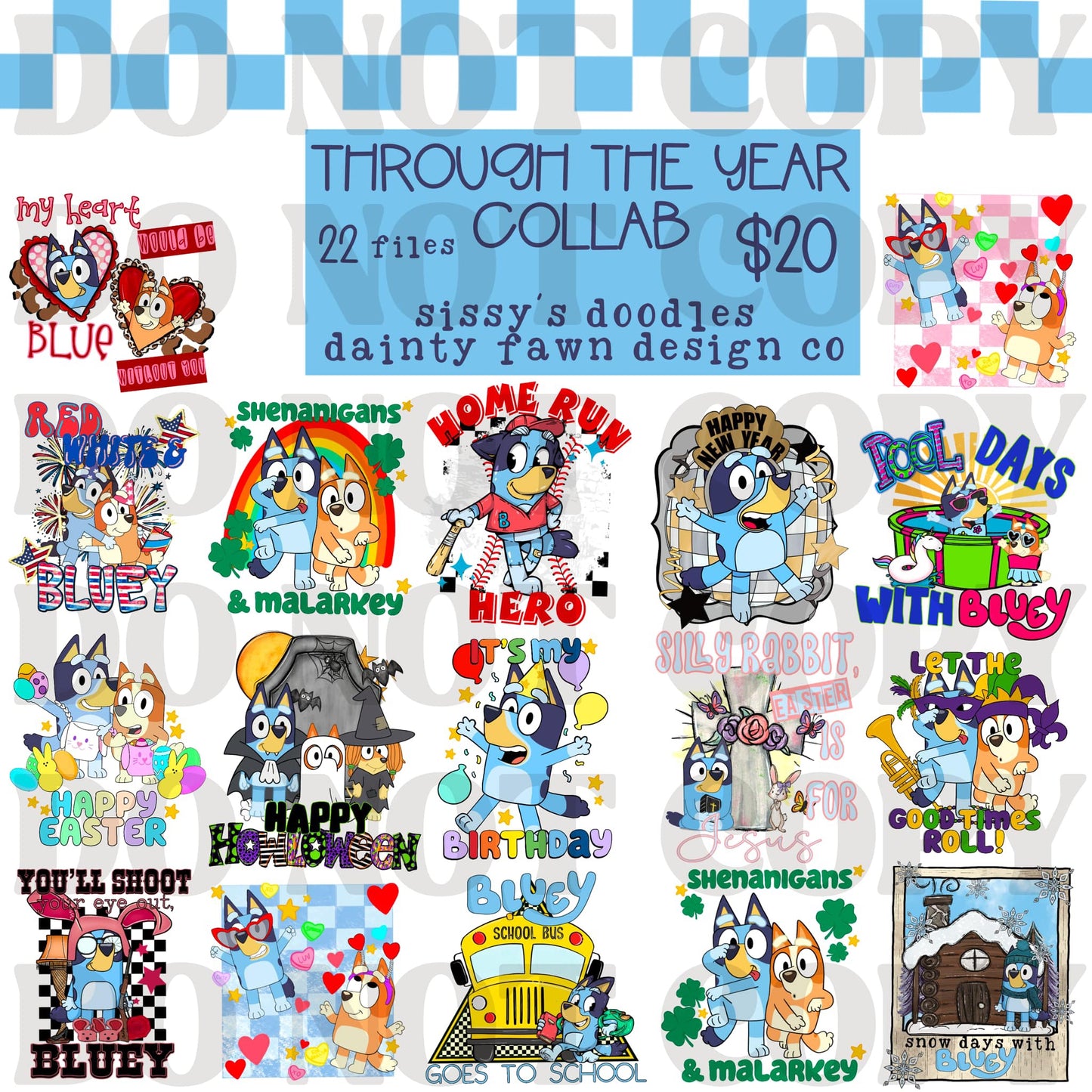 Blue Dog Through The Year Collab W/Dainty Fawn