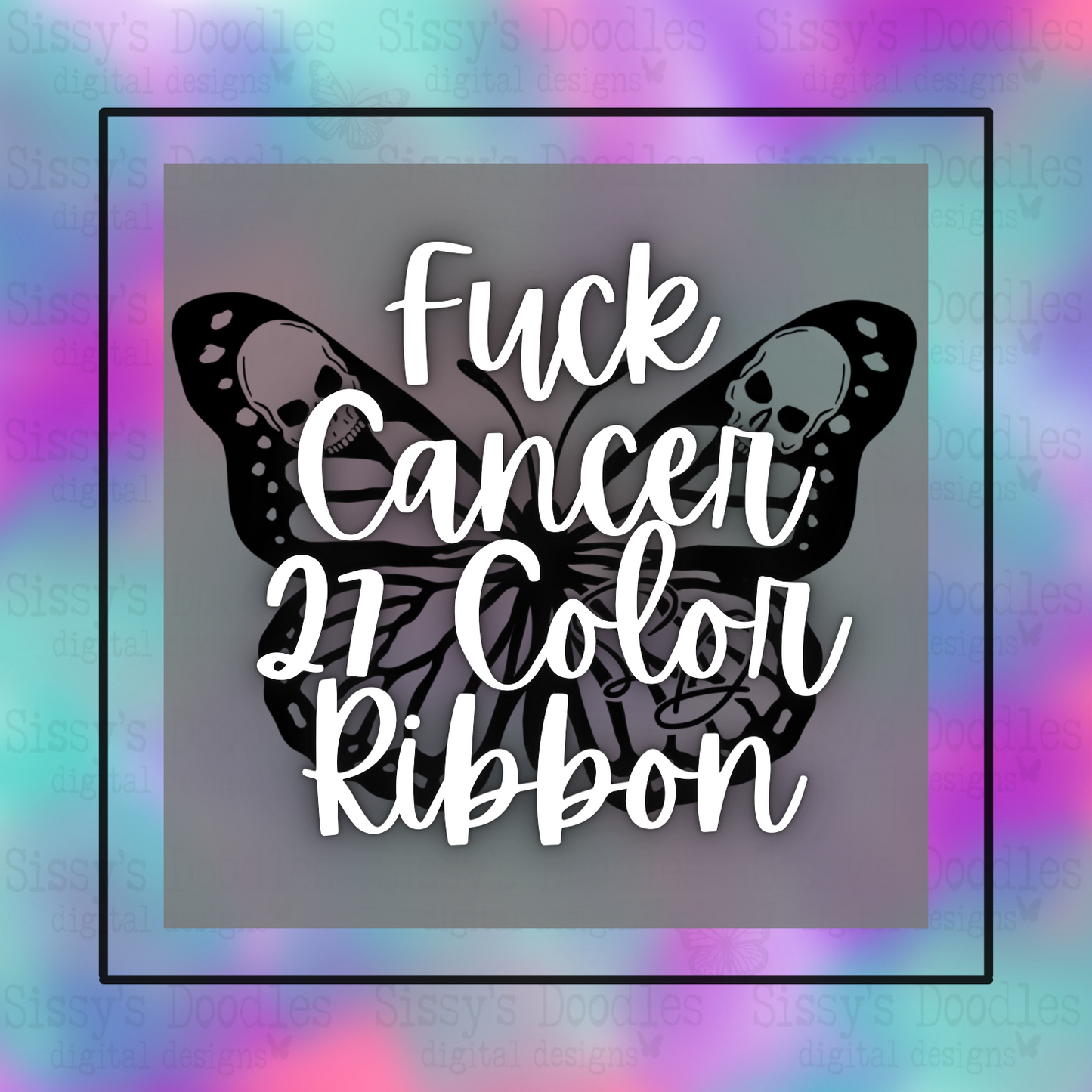 Fuck Cancer Ribbon Bundle PNG Download