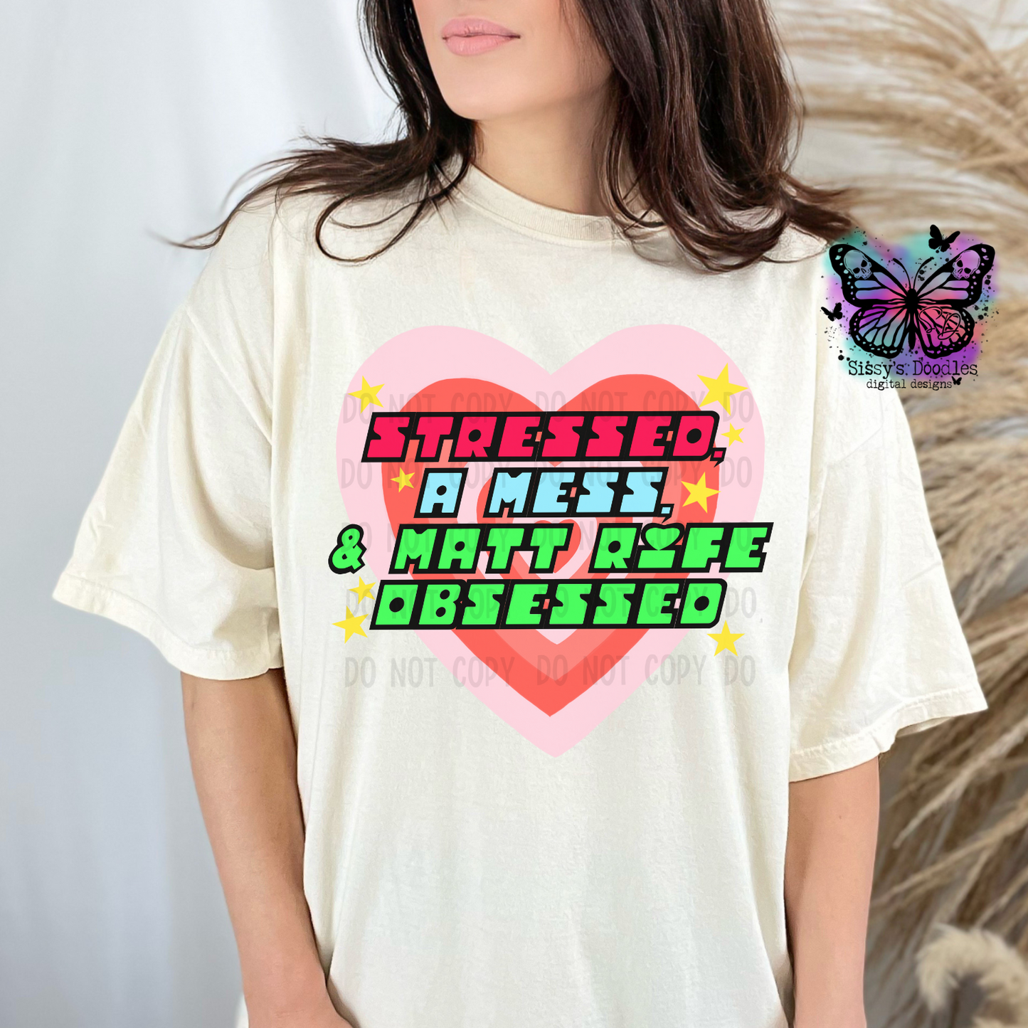 Stressed, a mess & obsessed PNG Download
