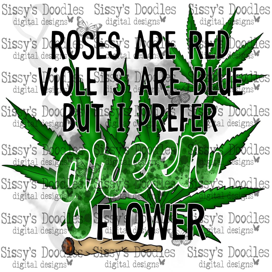 I Prefer Green Flower PNG Download
