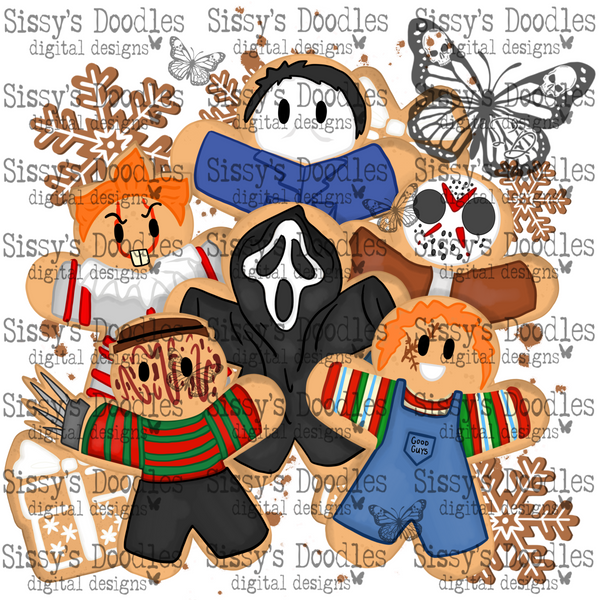 Gingerbread horror characters