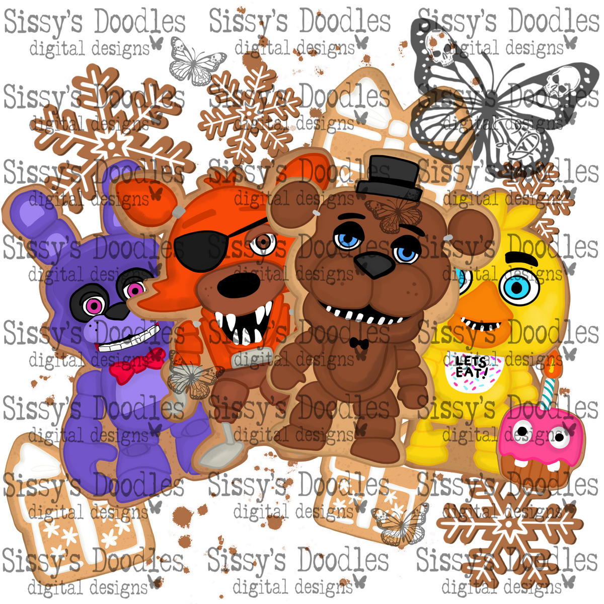 Gingerbread FNAF – Sissy’s Doodles