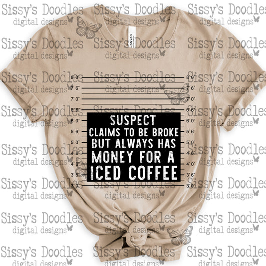 Suspect Claims Broke / Iced Coffee PNG