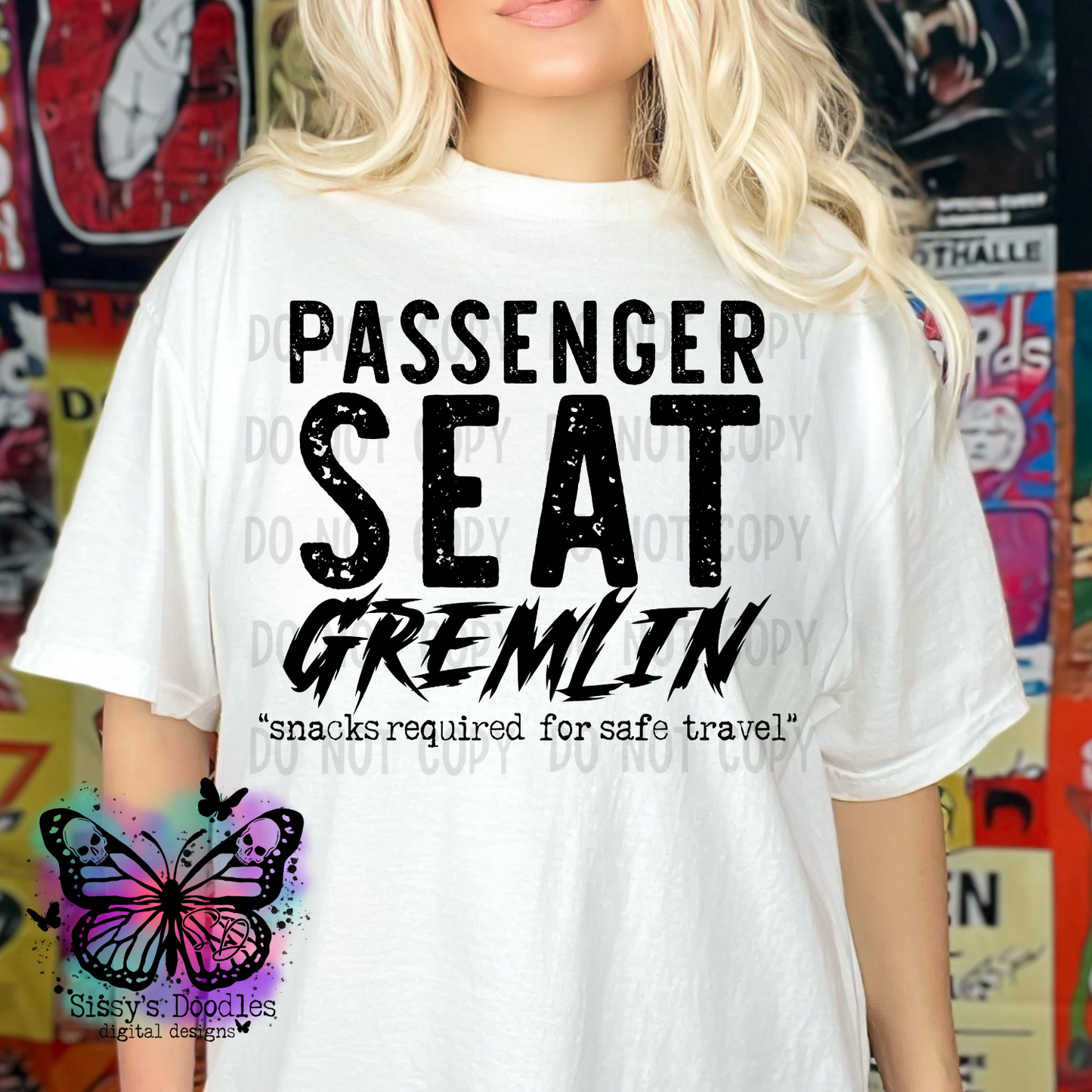 Passenger Seat Gremlin "Snacks required for Safe Travel" PNG Download