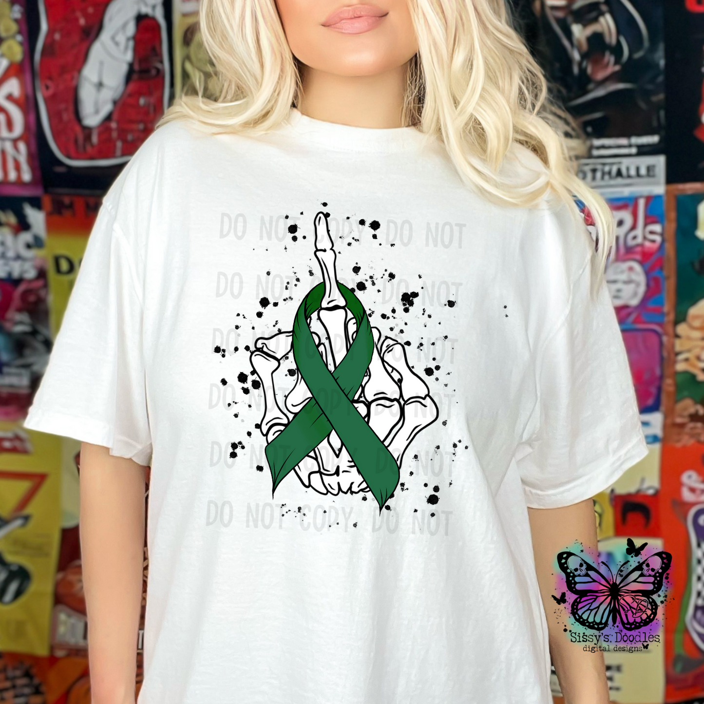 Fuck Cancer Kelly Green Ribbon PNG Download