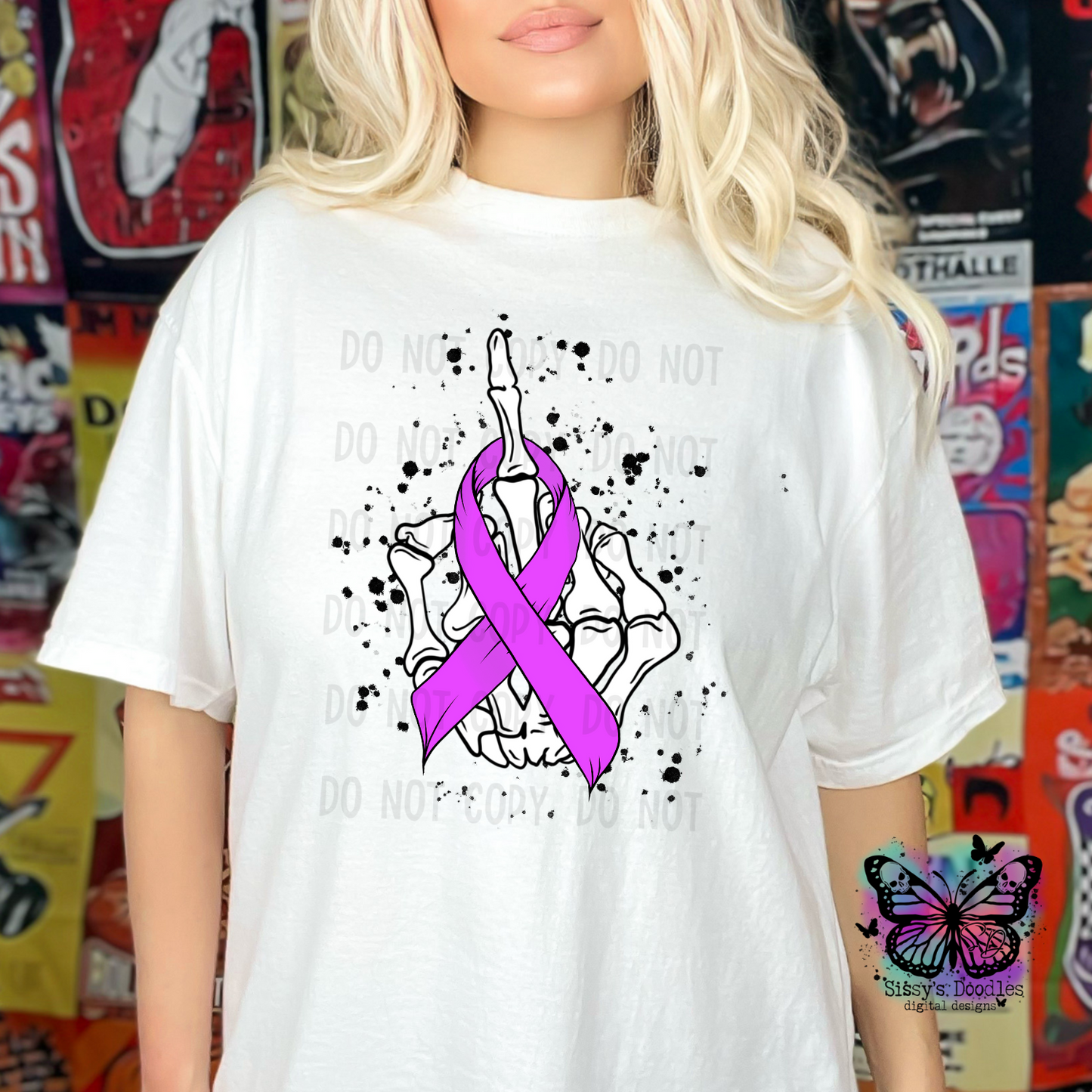 Fuck Cancer Light Purple Ribbon PNG Download