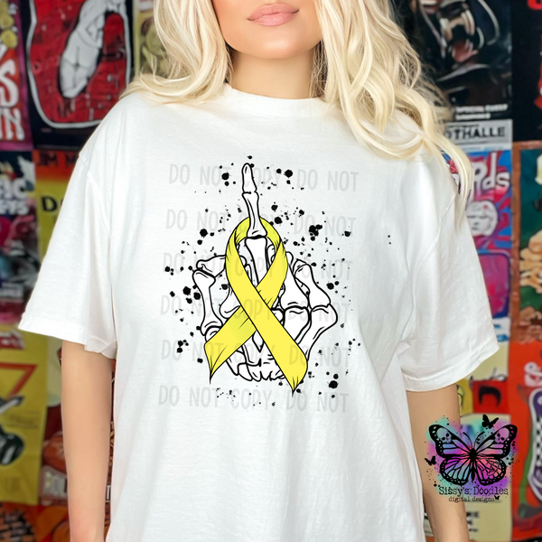 Fuck Cancer Yellow Ribbon PNG Download