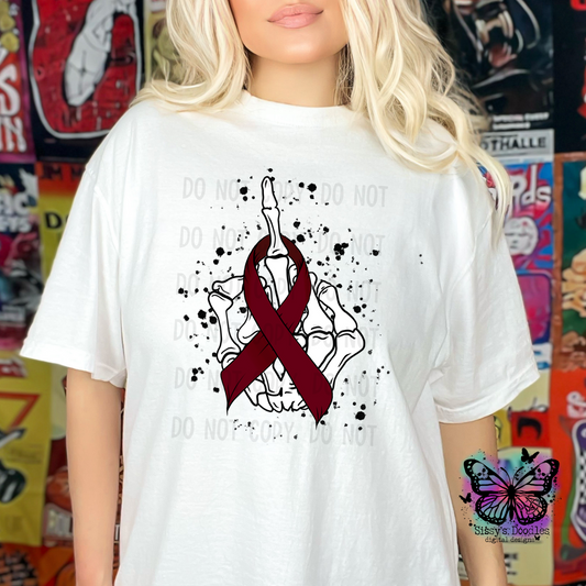 Fuck Cancer Burgundy Ribbon PNG Download