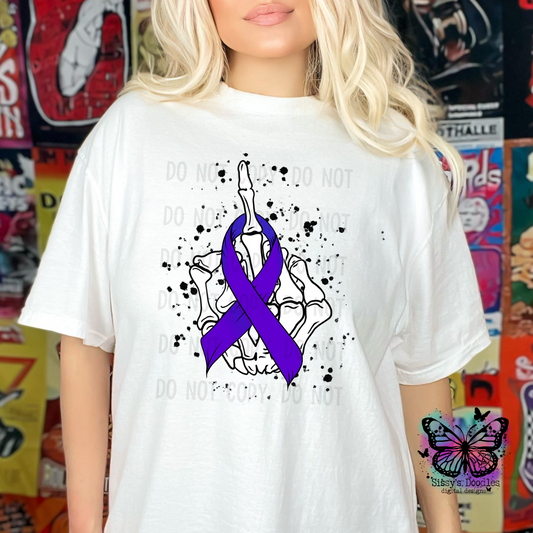 Fuck Cancer Dark Purple Ribbon PNG Download