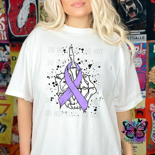 Fuck Cancer Lavender Ribbon PNG Download