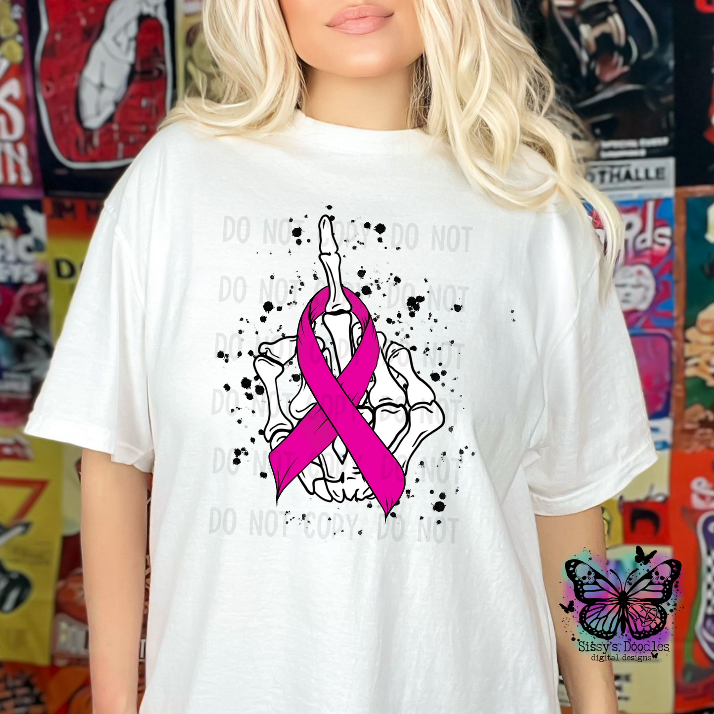 Fuck Cancer Magenta Ribbon PNG Download