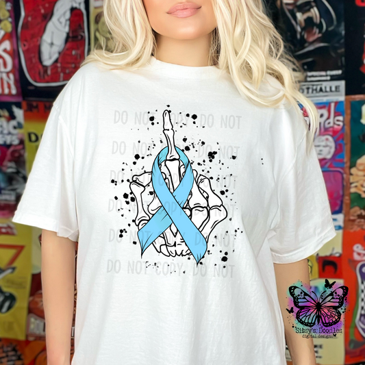 Fuck Cancer Light Blue Ribbon PNG Download