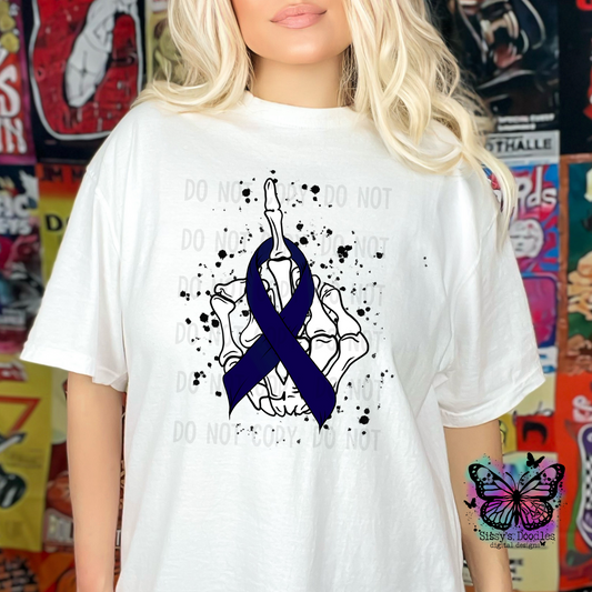 Fuck Cancer Navy Ribbon PNG Download