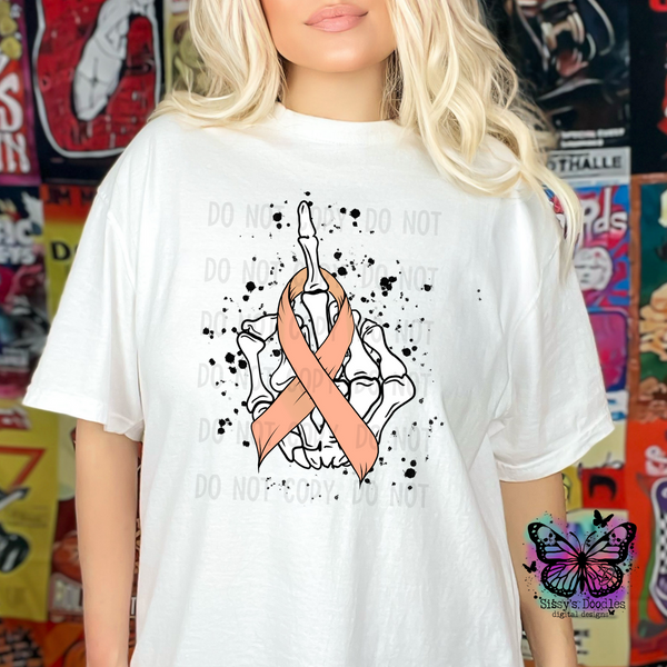 Fuck Cancer Peach Ribbon PNG Download