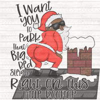Park that big red sleigh right on this little rooftop PNG Download