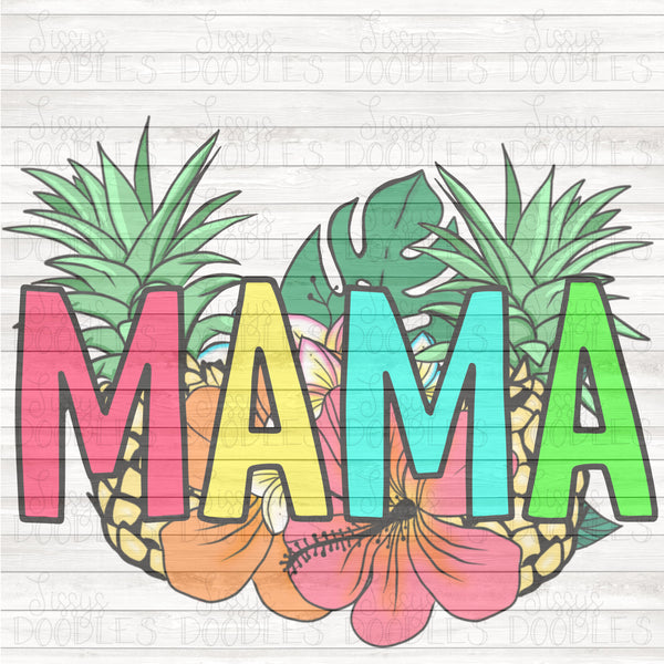 Tropical Floral Mama PNG Download