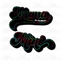 Retro Mama & Mini Tie Dye PNG Download