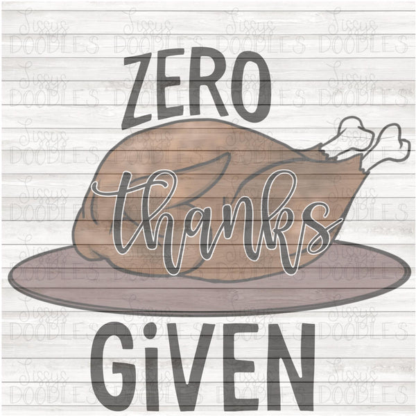 Zero Thanks Given PNG Download