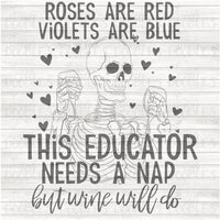 Educator - Skellie Needs a Nap - Wine PNG Download