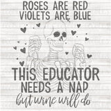 Educator - Skellie Needs a Nap - Wine PNG Download