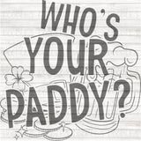 Who's Your Paddy? PNG download SINGLE COLOR
