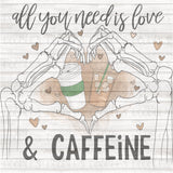 Love & Caffeine Green PNG Download