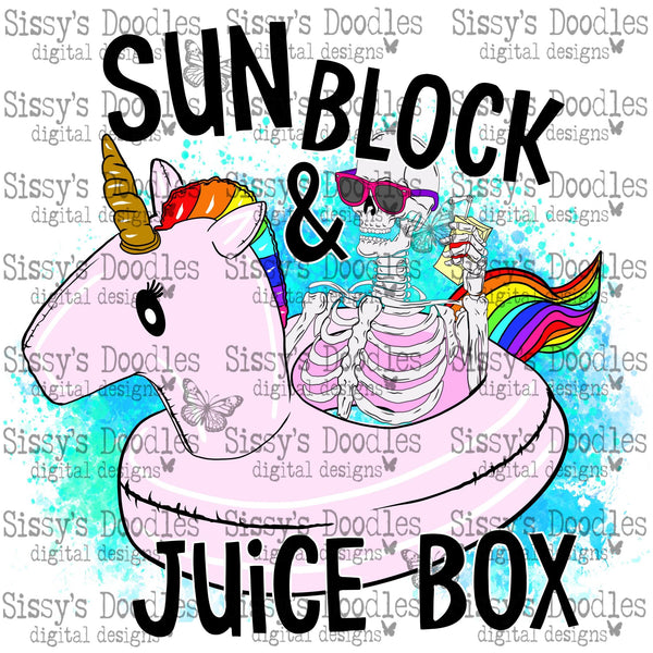 Sun block and juice box UNICORN PNG Download