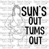 Suns Out Tums Out PNG Download SINGLE COLOR