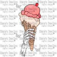 Ice cream Skellie hand PNG Download
