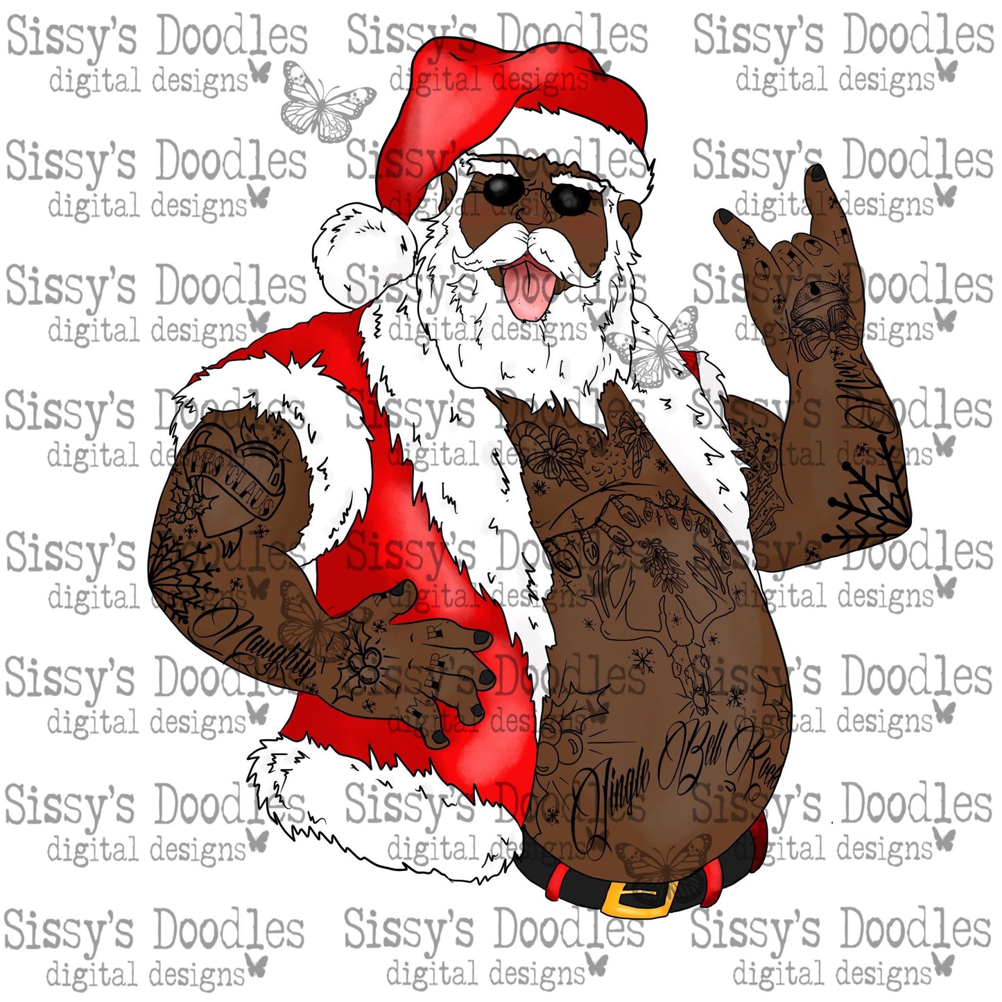 Tatted Santa PNG Download