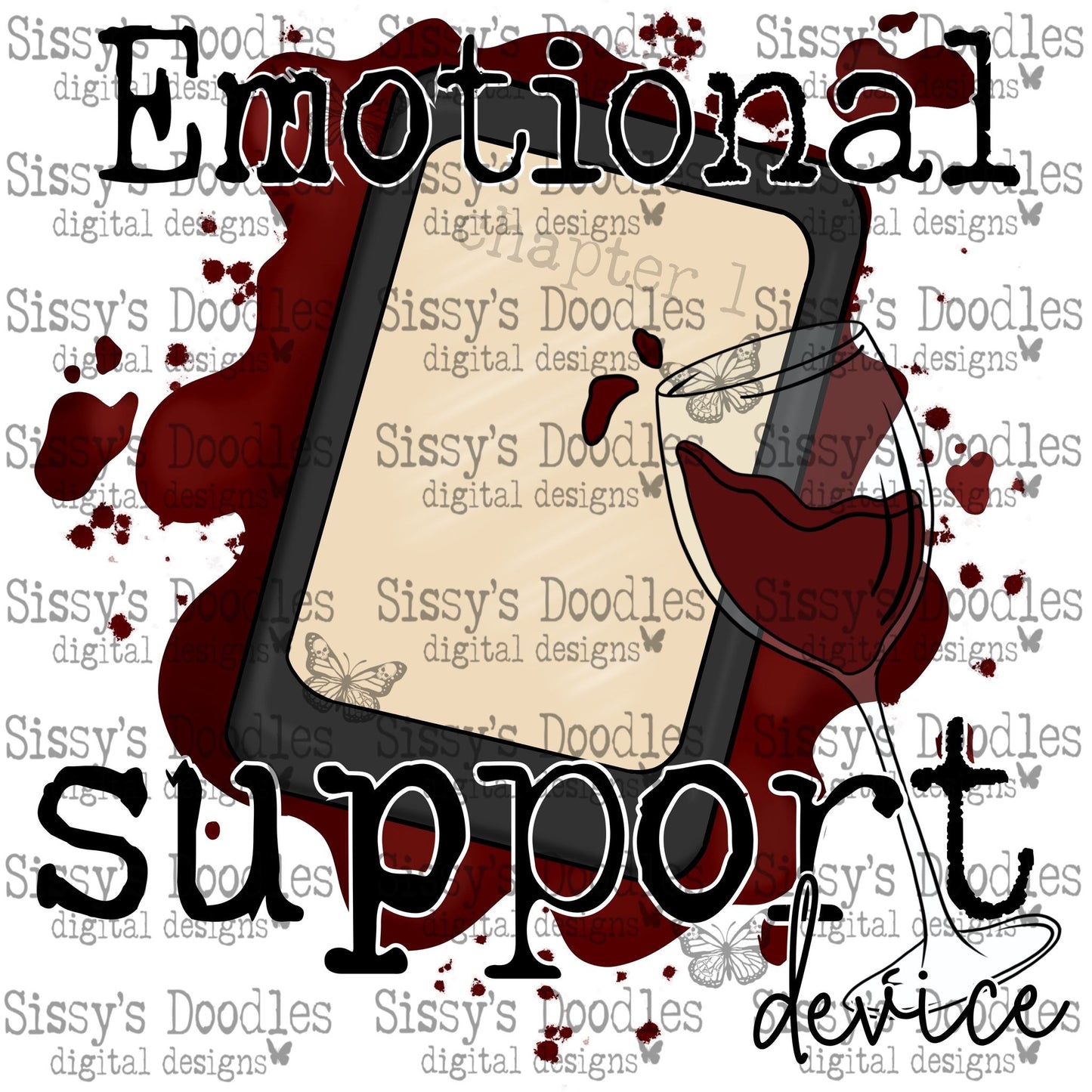 Emotional Support Device w/ Wine PNG Download