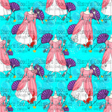 Mermaid Princess Seamless PNG Download