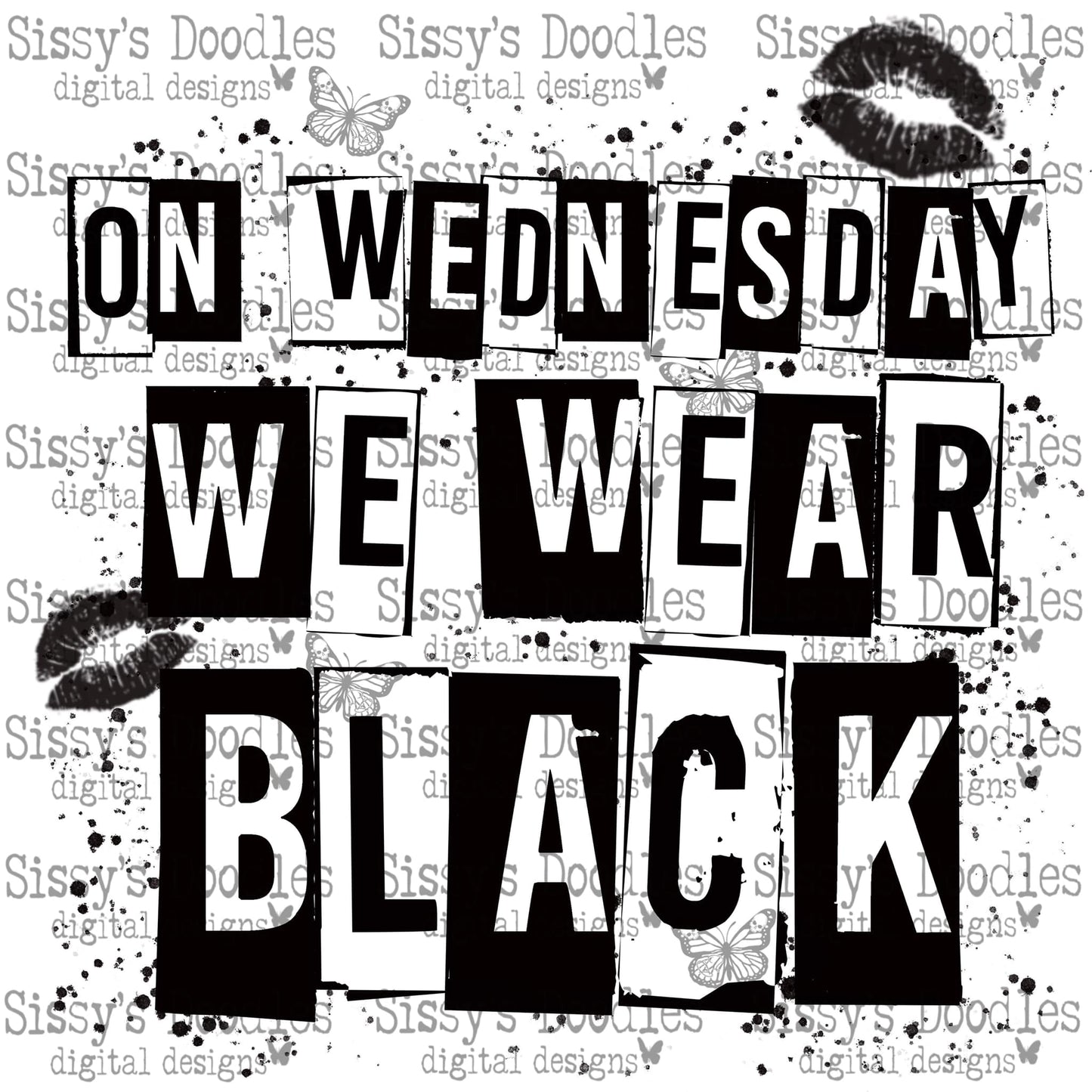 On Wednesday We Wear Black PNG Download