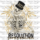 2023 New Year Skellie PNG Download