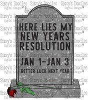 New Year's Resolution Better Luck Next Year PNG Download