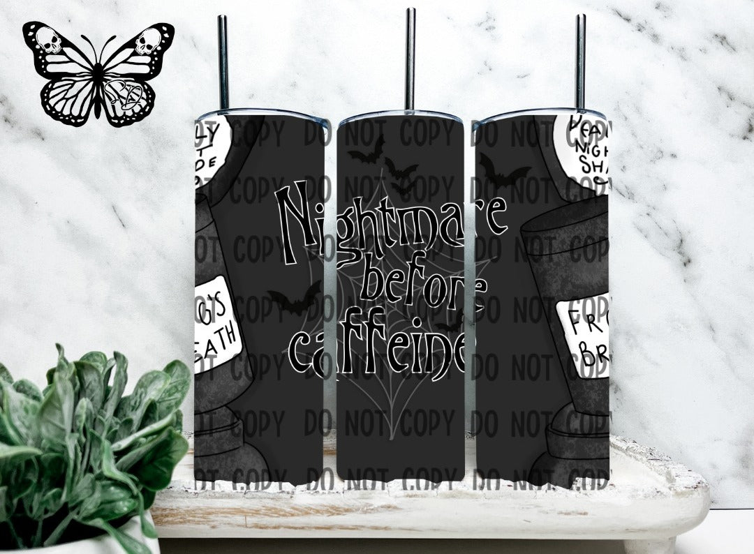 Nightmare Before Caffeine Tumbler PNG Download