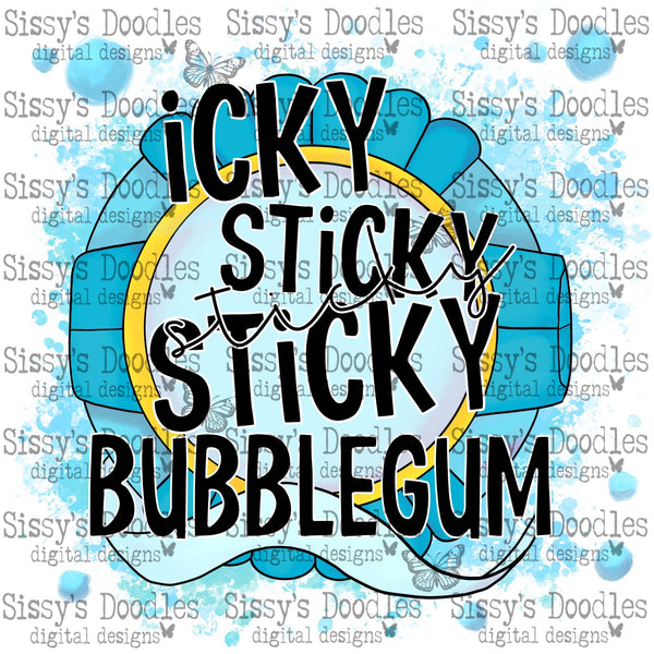 Icky Sticky Bubblegum Blue PNG Download
