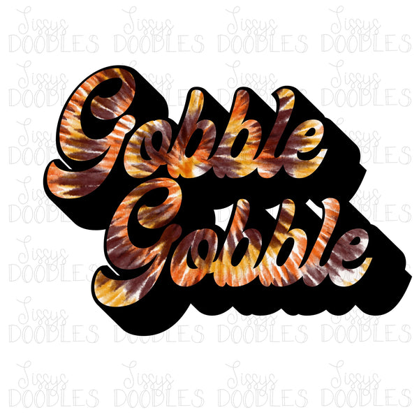 Retro Tie Dye Gobble Gobble PNG Download