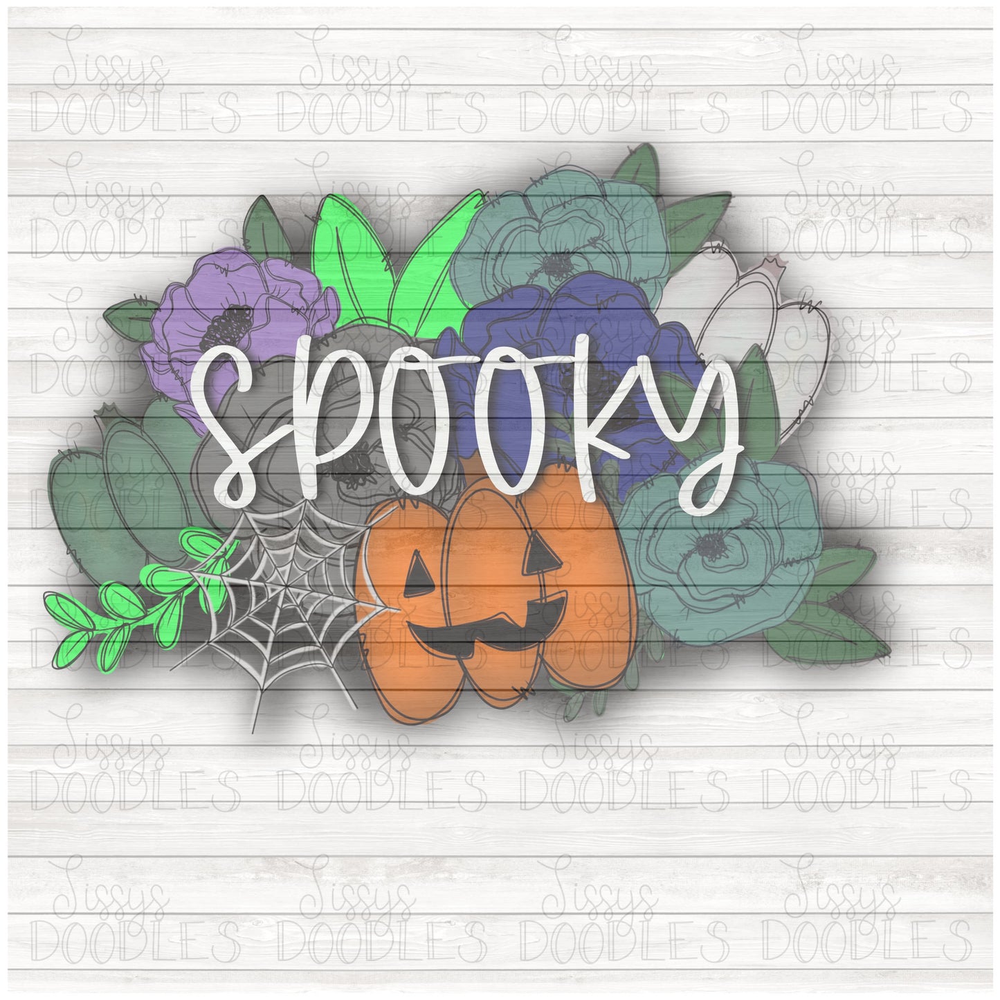 Spooky Halloween floral PNG Download