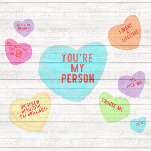 Greys Candy Hearts PNG Download