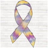 Bladder Cancer Tie Dye ribbon PNG Download