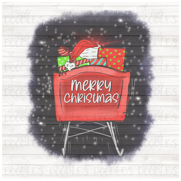 Santa’s Sleigh doodle PNG Download
