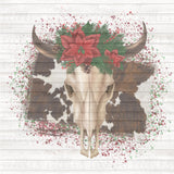 Country cow skull Christmas PNG Download