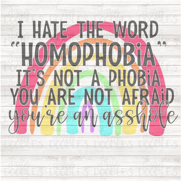 I hate the word Homophobia PNG Download
