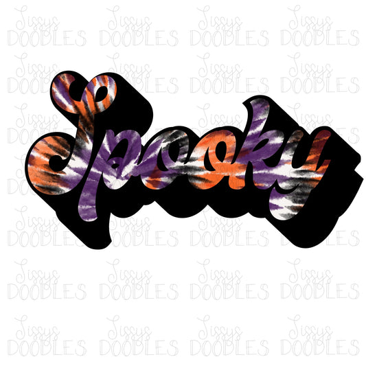 Retro Tie Dye Spooky PNG Download