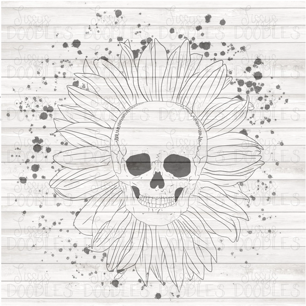 Skellie Sunflower Outline PNG Download