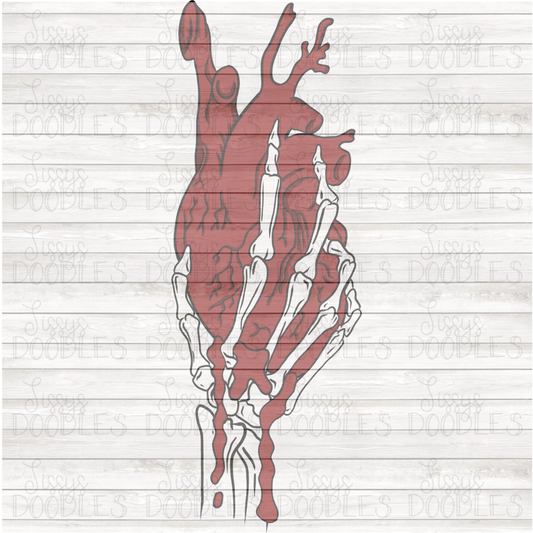 Skellie holding Heart PNG Download