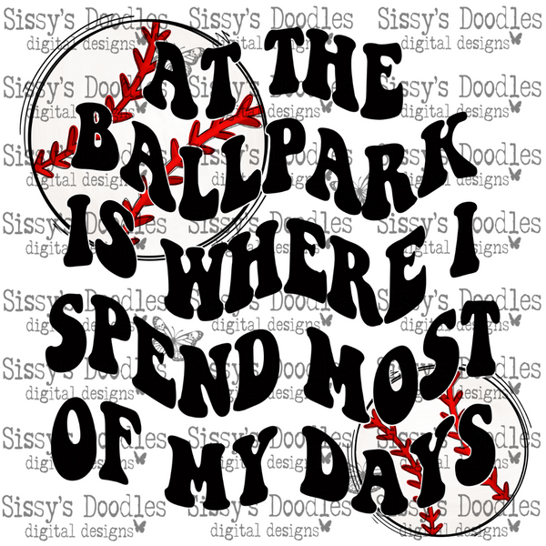 Baseball - At the Ballpark is where I spend most of my days PNG Download