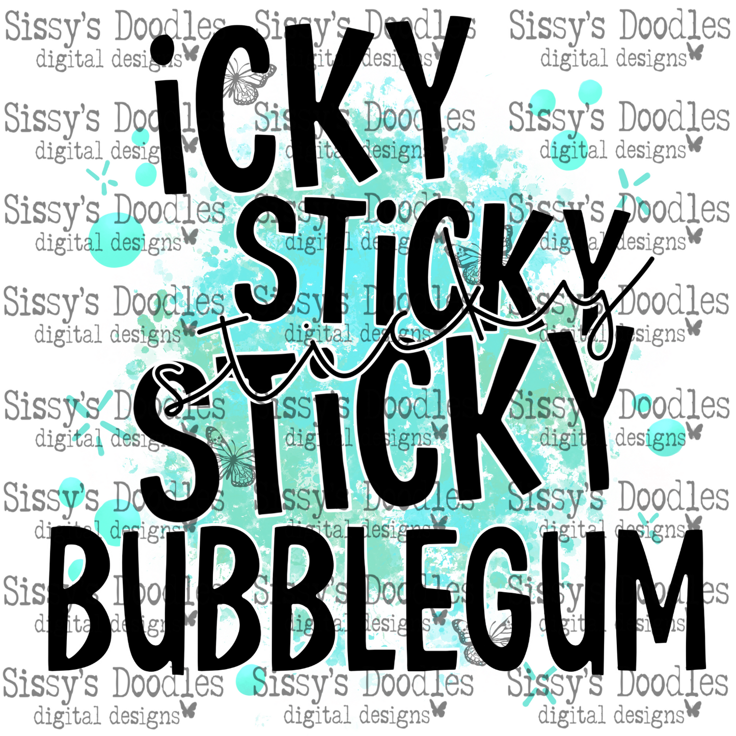 Icky Sticky Bubblegum Blue PNG Download