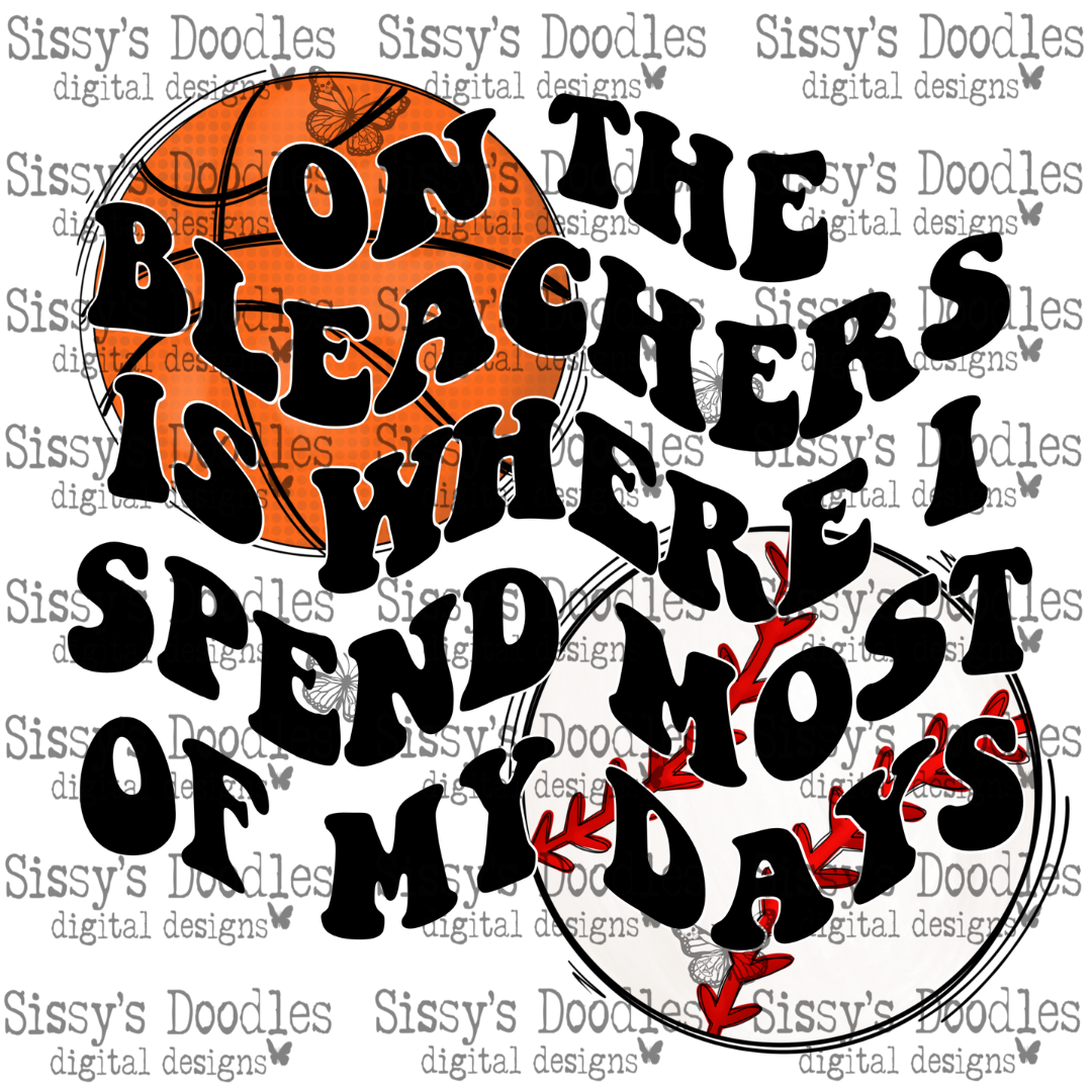 Basketball Baseball - On the Bleachers is where I spend most of my days PNG Download